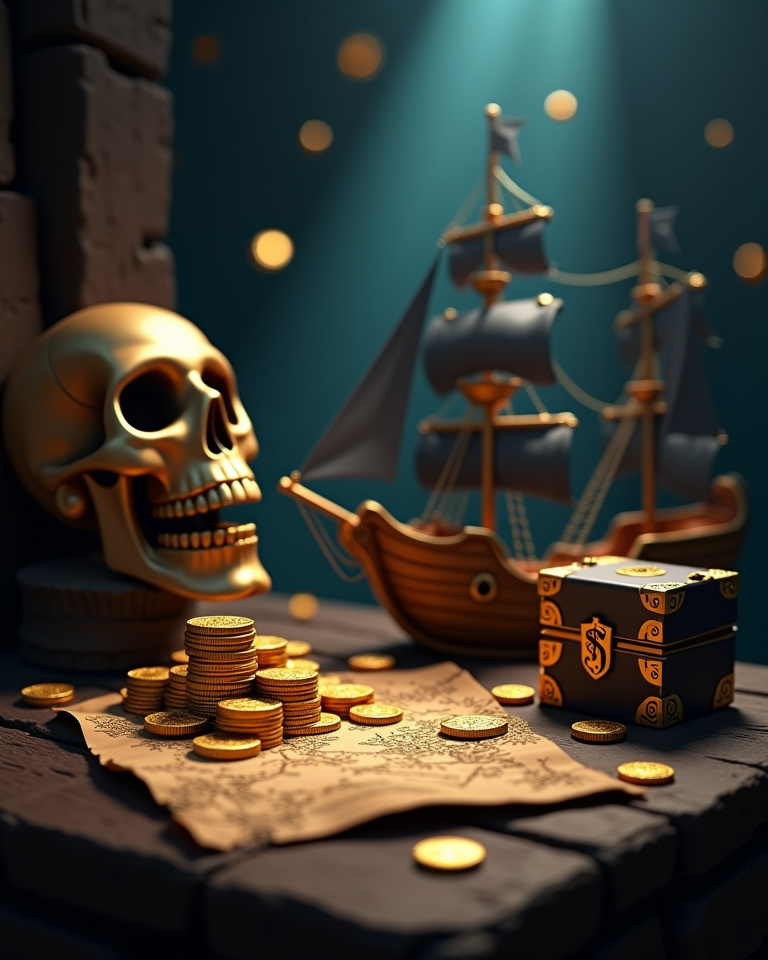 Pirate shipwreck artwork